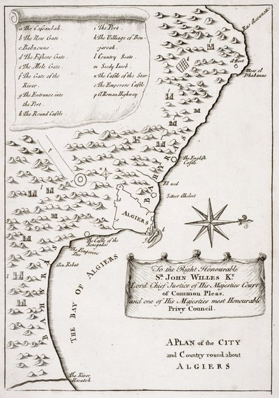 A Plan of the City and Country Around Algiers by English School